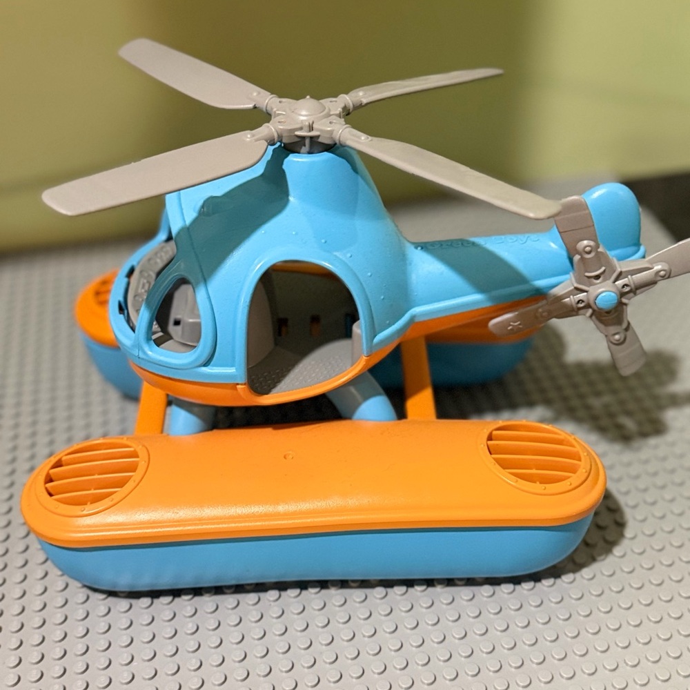 Vibrant Blue and Orange Toy Helicopter